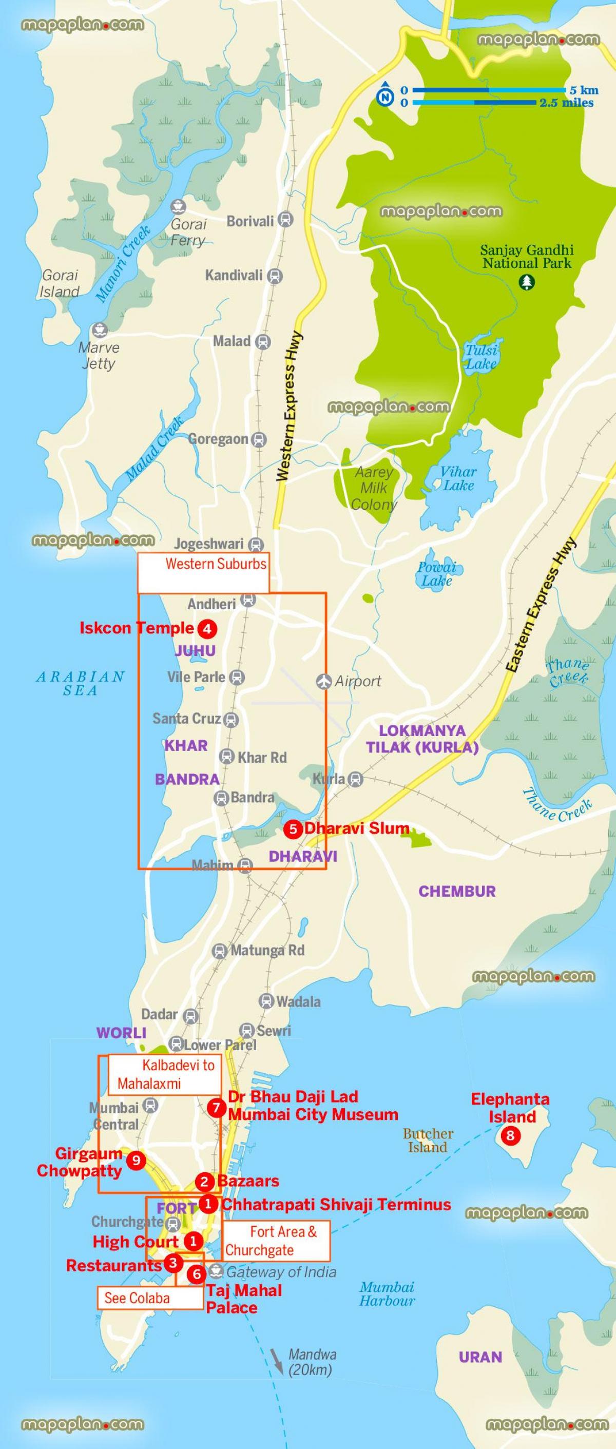žemėlapis didesnis Mumbajus
