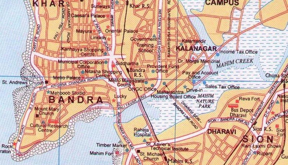 žemėlapis bandra Mumbajus