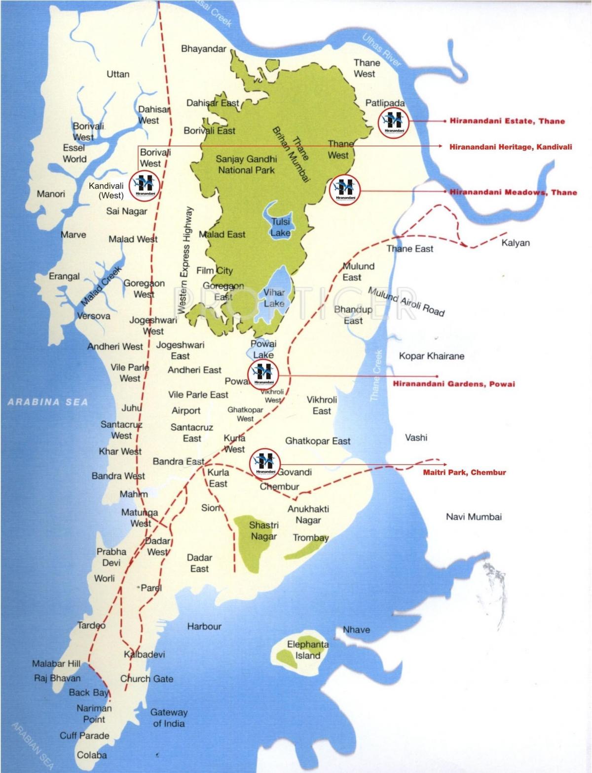 žemėlapis Colaba Mumbajus