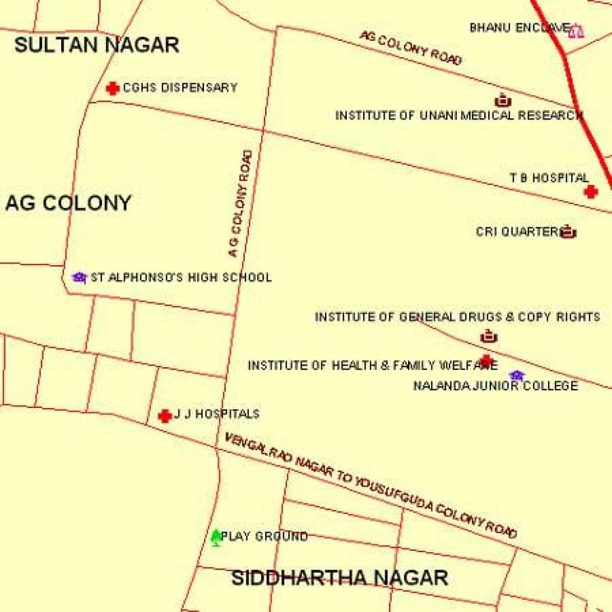 JJ Ligoninės Mumbajuje žemėlapyje