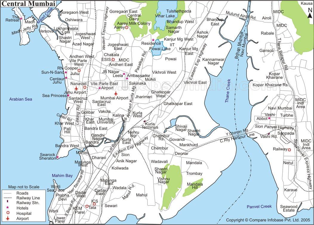 žemėlapis Mumbai central