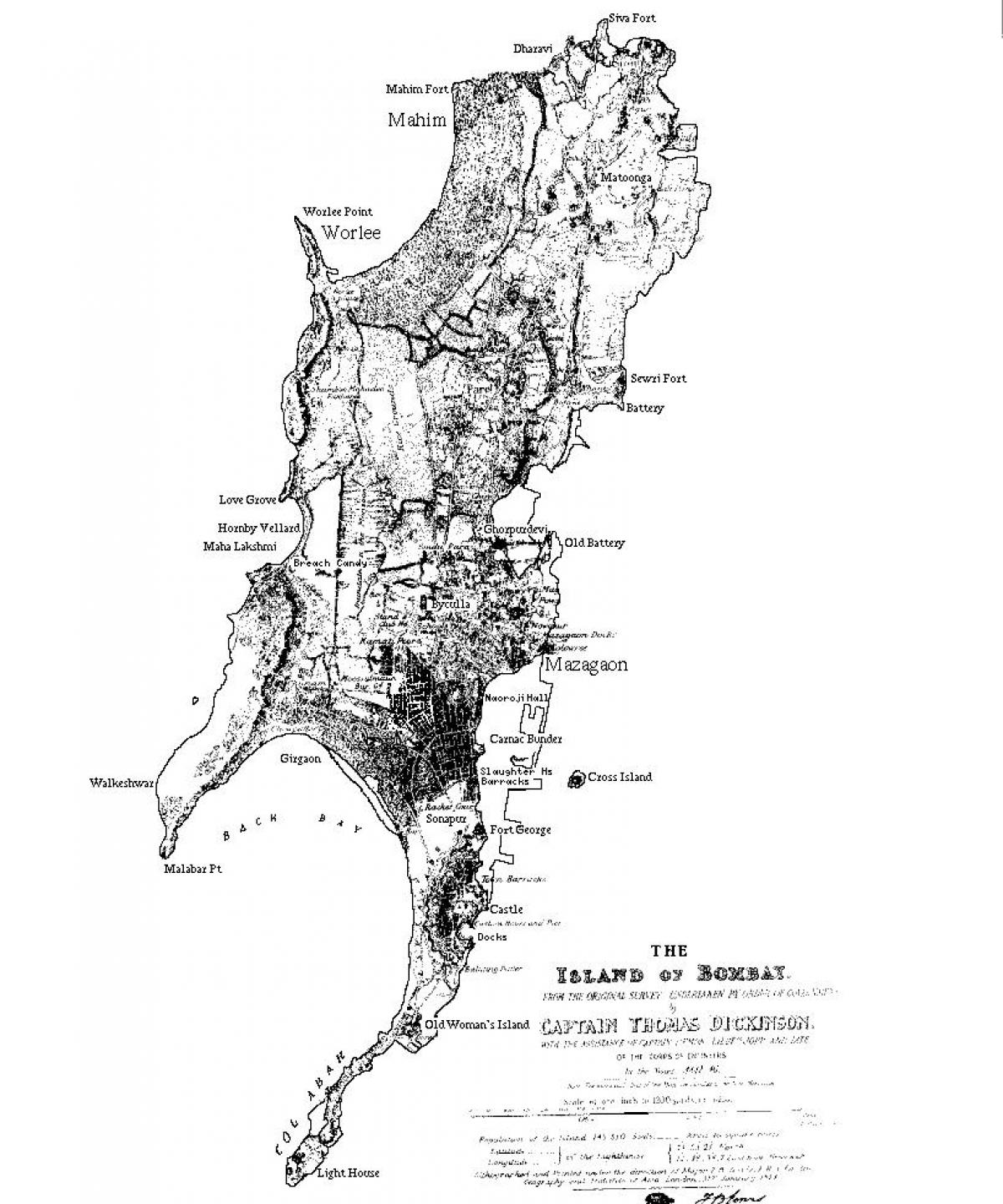 žemėlapis Mumbajaus salos