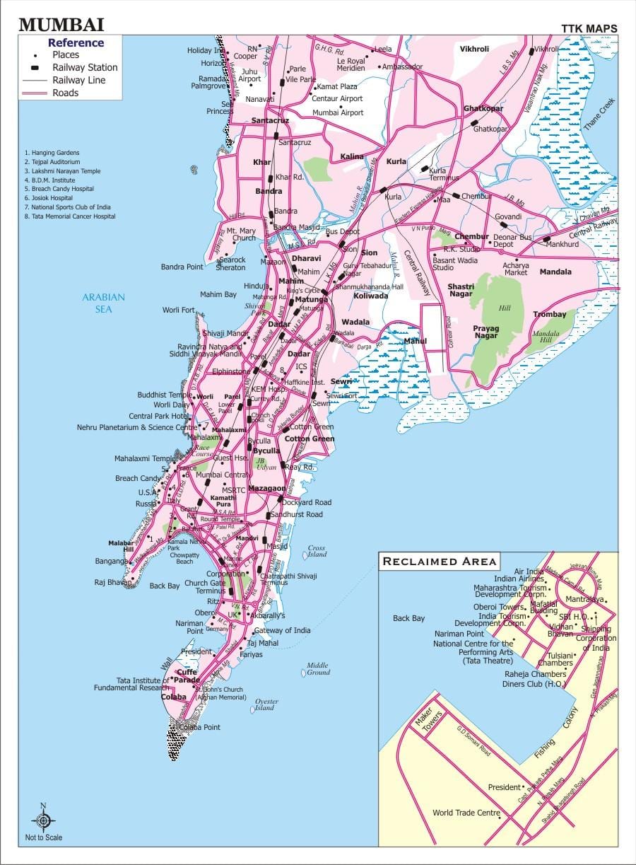 Mumbajus autobusų maršruto žemėlapį