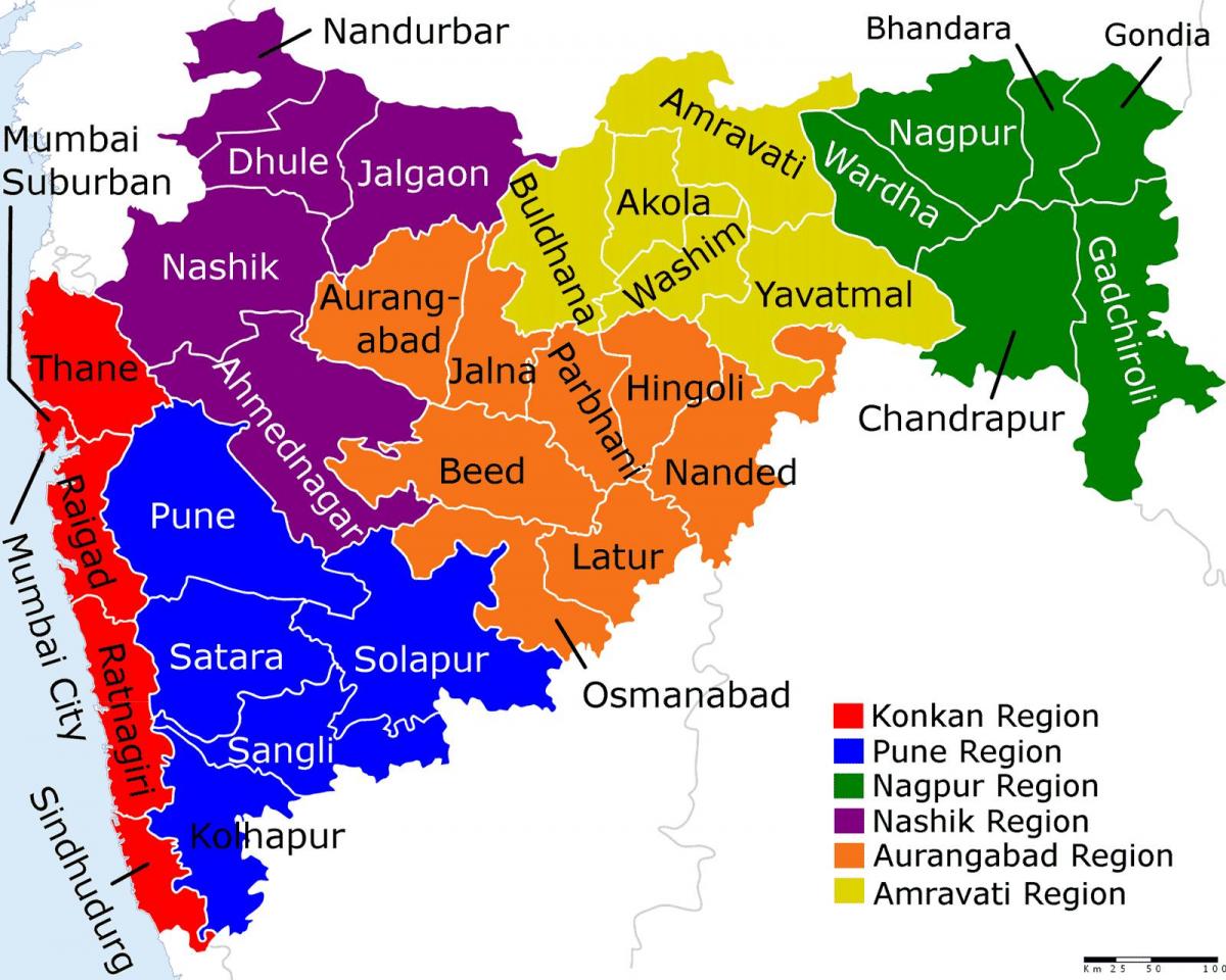 žemėlapis Maharaštros Mumbajus
