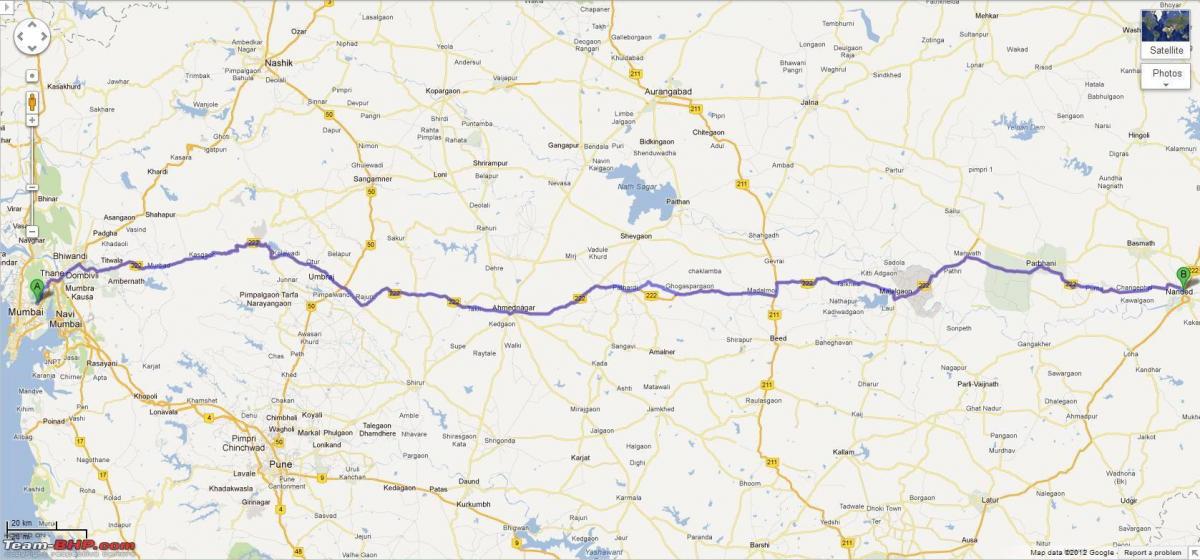 Mumbajus nagpur autostrada maršruto žemėlapį
