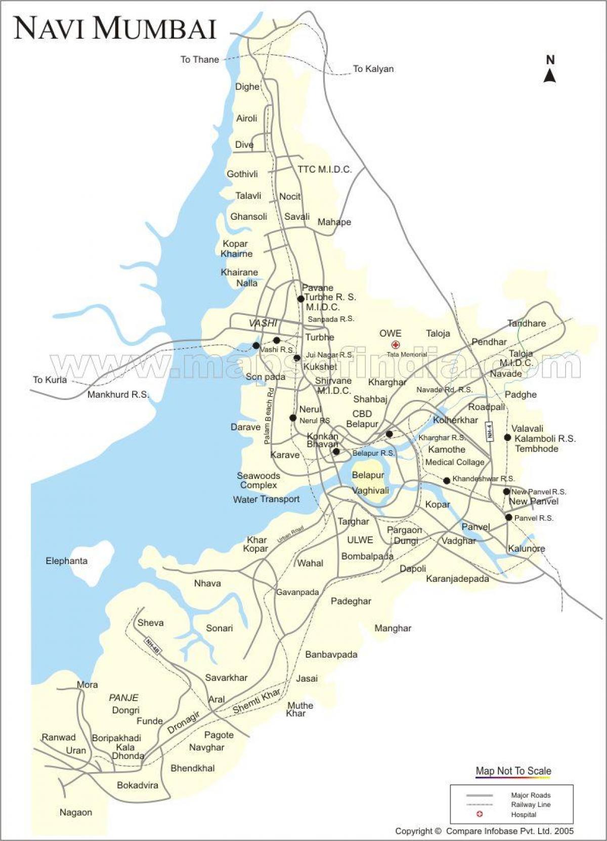 žemėlapis naujų Mumbajus