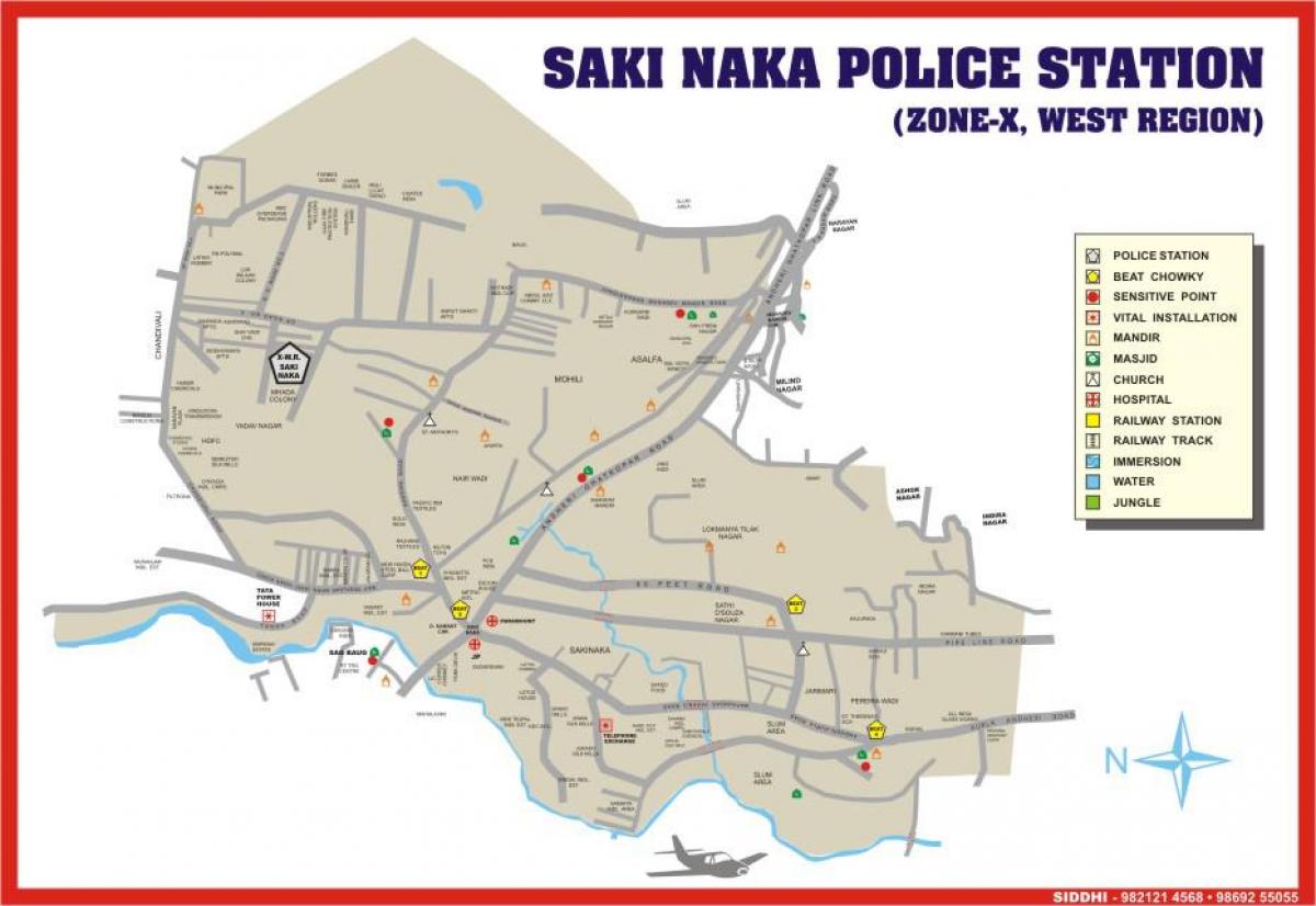 Mumbajus Sakinaka žemėlapyje