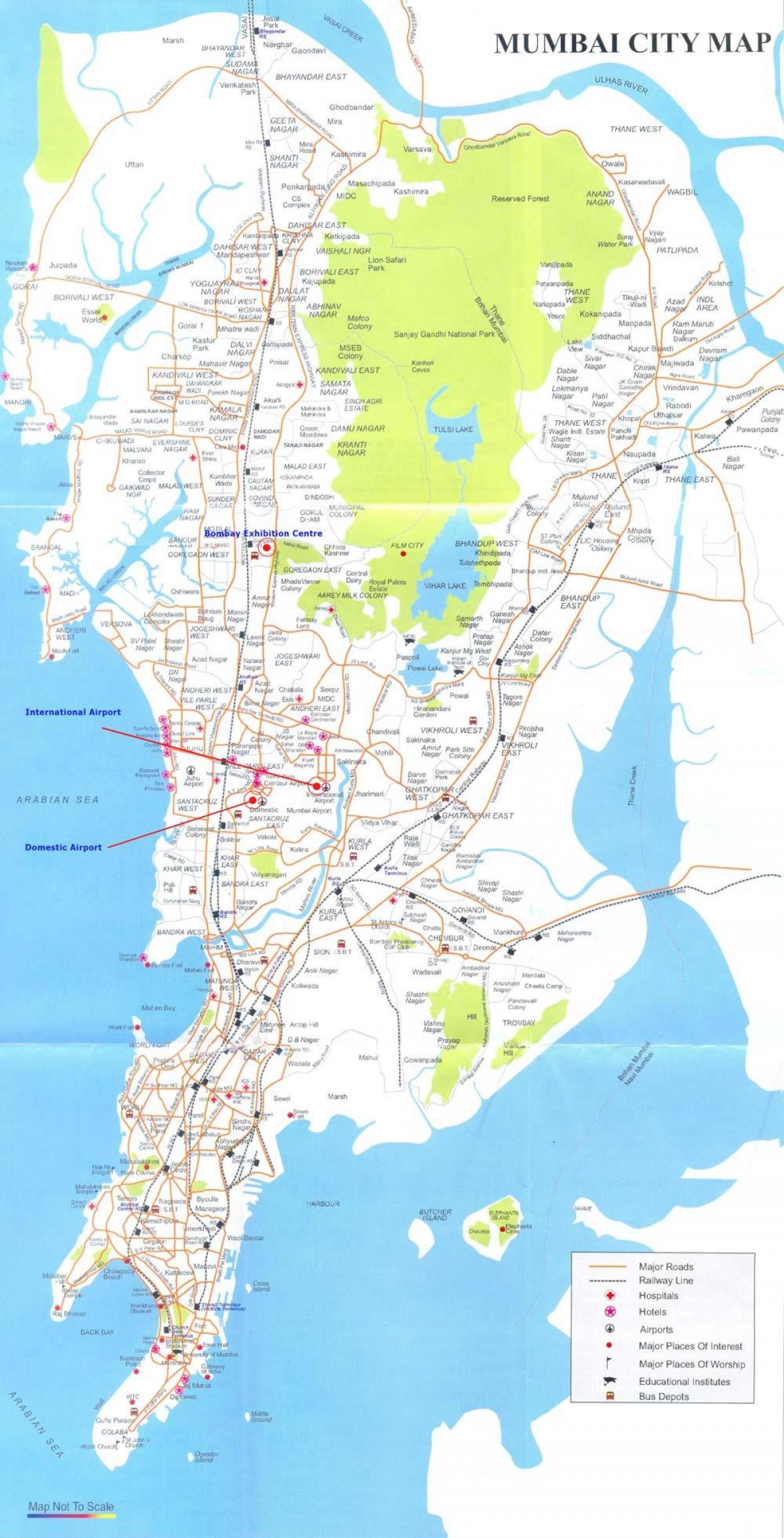 Mumbajus žemėlapyje