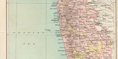 Žemėlapis Bombay pirmininkaujančios