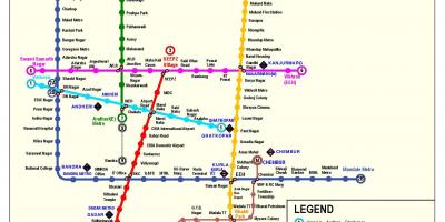 Mumbajus metro linijos 3 maršruto žemėlapį