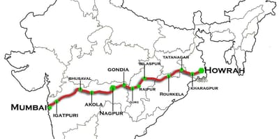 Nagpur Mumbajus express greitkelių žemėlapis