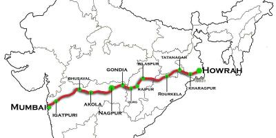 Nagpur Mumbajus express greitkelių žemėlapis